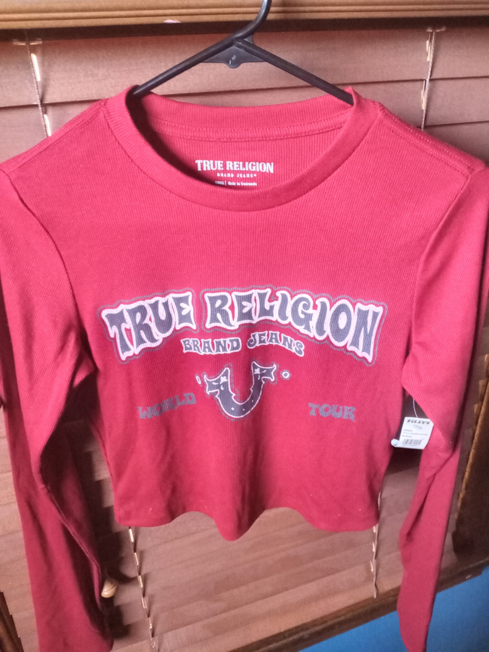 True Religion Red Long Sleeve Graphic Tee